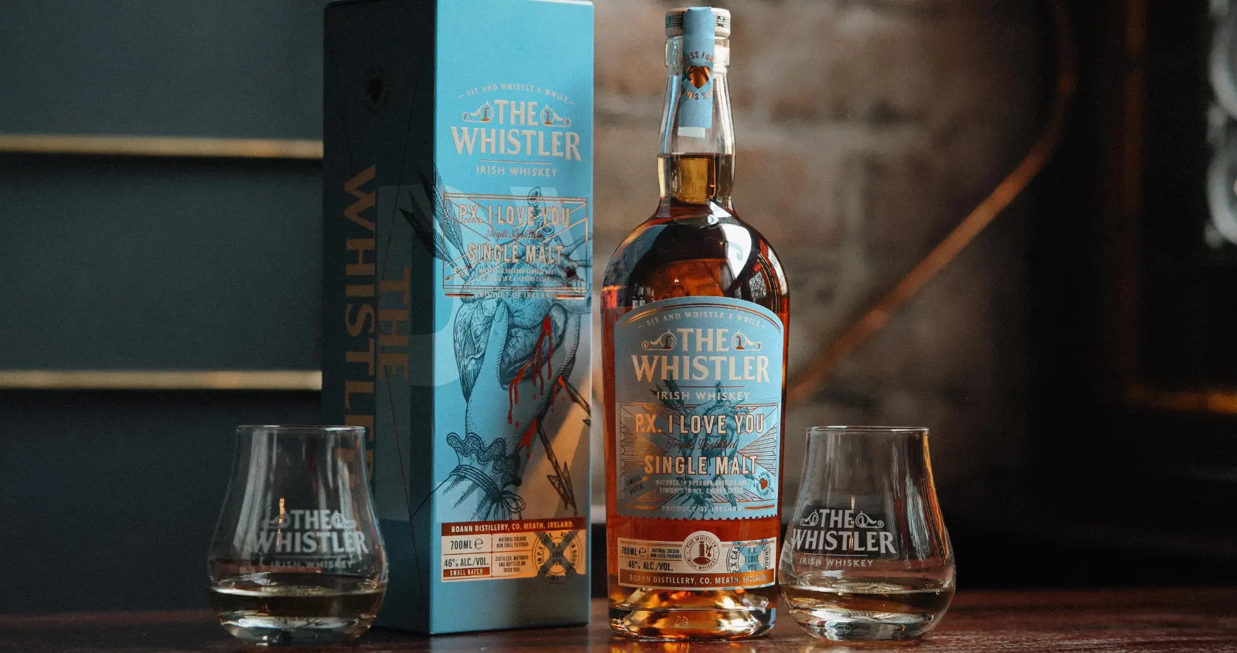 the whistler single malt with glasses