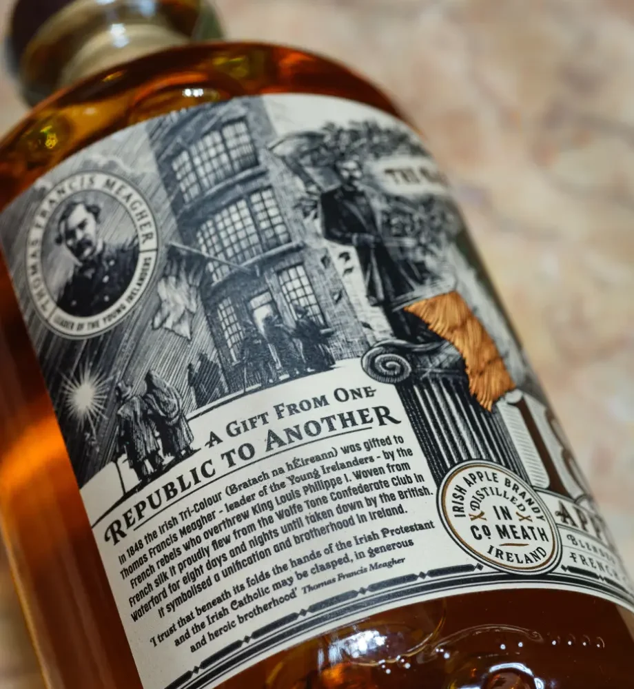 1848 apple brandy bottle back label